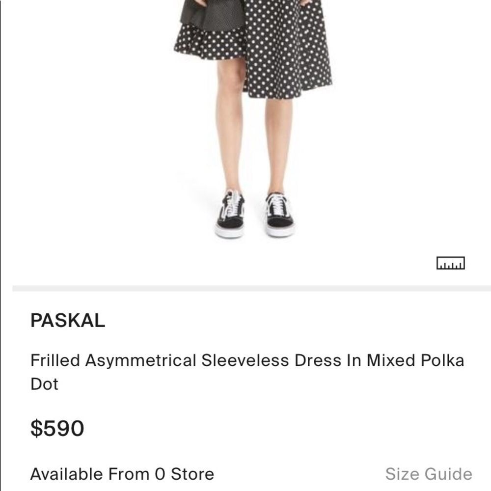 PASKAL Frilled Asymmetrical Polka Dot Dress - Picture 9 of 9